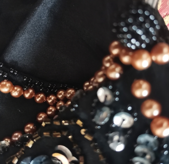 Oleg Cassini Vintage Beaded Sequined Silk Blouse - Picture 4 of 5